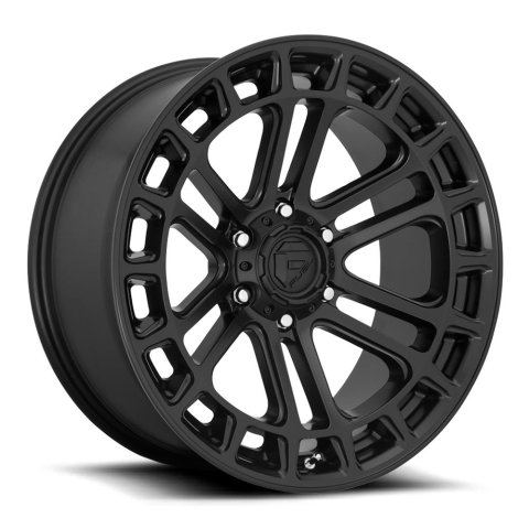 Fuel Off-Road Heater D718 Matte Black Wheels 17x9 Wheels, D718, 17x9, Aluminum, 1-Piece, Black, Satin, 6 x 139.7mm/6 x 5.5 in. BP, -12mm Offset, 4.53 in. BS, Conical Lug, 2,500 lbs., Each
