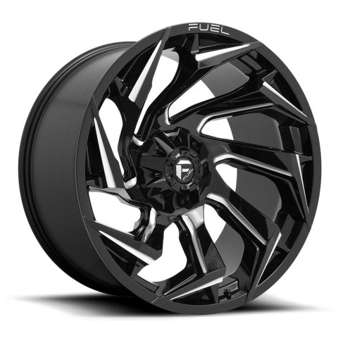 Fuel Off-Road Reaction D753 Gloss Black Wheels with Milled Accents 22x10 REACTION 22X10 8X170 125.1 NBL -18MM