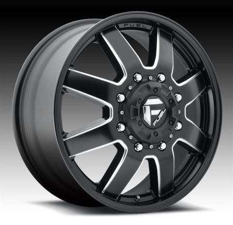 Fuel Off-Road Maverick D538 Series Matte Black Dually Wheels with Milled Accents 24x8.25 Wheel, Dualie, 24 x 8.25 Aluminum, Black, Accents, 8 x 200mm Bolt Pattern, +105mm Offset, 8.760 in. Backspace, Each