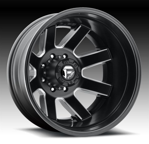 Fuel Off-Road Maverick D538 Series Matte Black Dually Wheels with Milled Accents 24x8.25 Wheel, Dualie, 24 x 8.25 Aluminum, Black, Accents, 8 x 200mm Bolt Pattern, -201mm Offset, -3.290 in. Backspace, Each