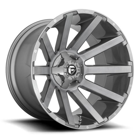 Fuel Off-Road Contra D714 Platinum Wheels 22x12 Wheels, CONTRA PLATINUM 6x135.00/6x139.70 BRUSHED GUN METAL TINTED CLEAR (13 mm) , 7.01 in. Backspacing
