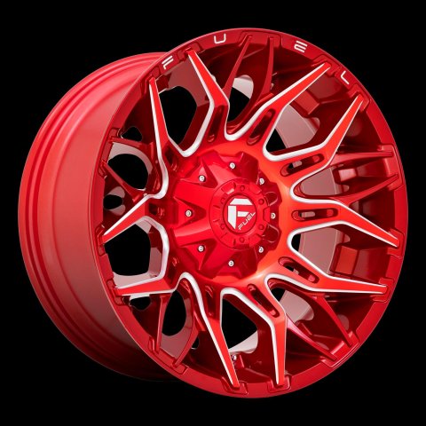 Fuel Off-Road Twitch D771 Candy Red Wheels with Milled Accents 20x10 WHEEL, 20X10 8X170 GL-RED-MILL -18MM
