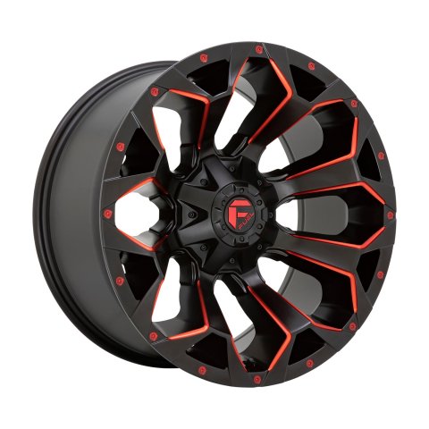 Fuel Off-Road Assault D787 Matte Black Milled with Red Tint Wheels 20x9 WHEEL, 20X9 5X5.5/150 M-BLK RD-MILL 01MM
