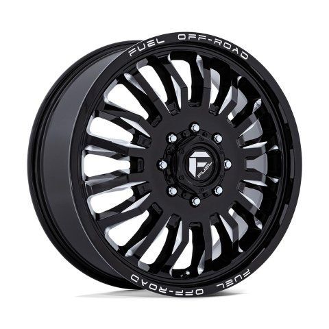 Fuel Off-Road ARC Dually D868 Gloss Black Wheels with Milled Accents 20x8.25 Wheel, Arc D868, 20 x 8.25, Aluminum, Black, Accents, 8 x 165.1mm/6.5 in. Bolt Pattern, +104mm Offset, 8.720 in. Backspace, Each