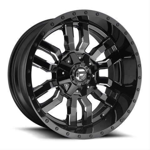 Fuel Off-Road Sledge D595 Series Gloss Black Wheels with Milled Accents 18x9 Wheels, Sledge, 6x1356x5.5 NBL5.00 01 106.3, NBL-Gloss BLK MIL