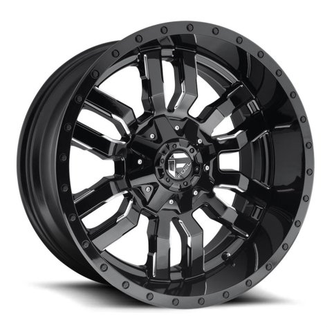 Fuel Off-Road Sledge D595 Series Gloss Black Wheels with Milled Accents 20x9 Wheel, Sledge, 20 x 9, Aluminum, Black, Accents, 6 x 120mm Bolt Pattern, +20mm Offset, 5.790 in. Backspace, Each