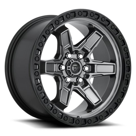 Fuel Off-Road Kicker D698 Anthracite Wheels with Black Lip 17x9 Wheels, 5 D698, 17 x 9, Aluminum, Anthracite, Ring, 6 x 139.7mm Bolt Pattern, -12mm Offset, 4.530 in. Backspace, Each