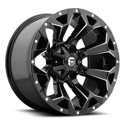 Fuel Off-Road Assault D576 Series Gloss Black Wheels with Milled Accents 17x9 Wheels, Assault, 5x4.55x5.0 NBL5.00 01 78.1, NBL-Gloss BLK MIL