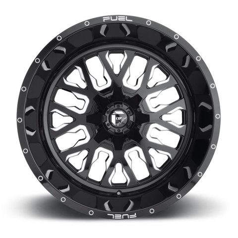 Fuel Off-Road Stroke D611 Series Gloss Black Wheels with Milled Accents 17x9 Wheel, Stroke, 17 x 9, Black, Accents, 5 x 114.3mm Bolt Pattern, -12mm Offset, 4.530 in. Backspace, Each