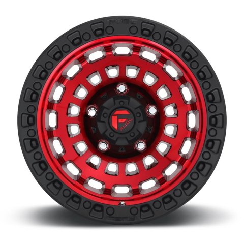 Fuel Off-Road Zephyr D632 Candy Red Wheels with Black Ring 17x9 Wheel, Zephyr, 17 x 9, Red, Ring, 5 x 127mm Bolt Pattern, +1mm Offset, 5.040 in. Backspace, Each