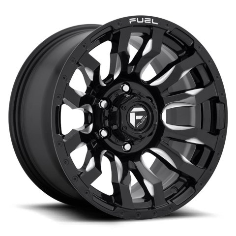 Fuel Off-Road Blitz D673 Gloss Black Wheels with Milled Accents 22x10 Wheels, D673, 22 x 10, Aluminum, Black, Accents, 8 x 180mm Bolt Pattern, -18mm Offset, 4.790 in. Backspace, Each