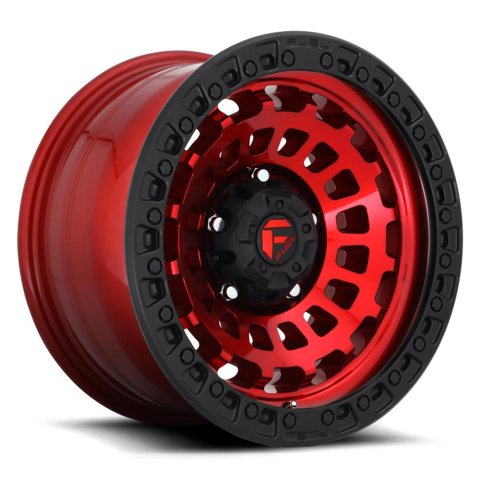 Fuel Off-Road Zephyr D632 Candy Red Wheels with Black Ring 18x9 Wheel, Zephyr, 18 x 9, Red, Ring, 5 x 127mm Bolt Pattern, -12mm Offset, 4.530 in. Backspace, Each