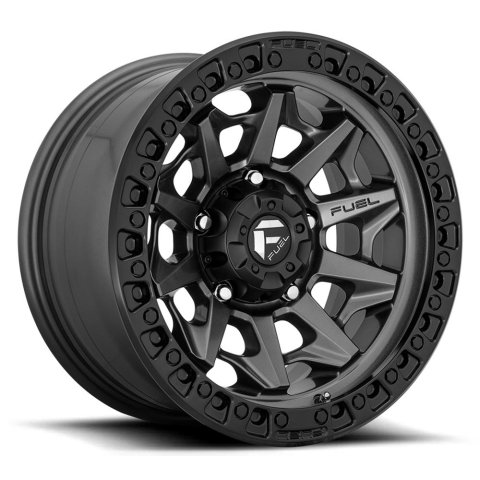 Fuel Off-Road Covert D716 Matte Gunmetal Wheels with Black Ring 17x8.5 COVERT 5x150.00 MATTE GUN METAL BLACK BEAD RING (14 mm)