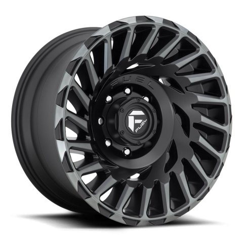 Fuel Off-Road Cyclone D683 Matte Black Machined DDT Wheels 20x10 Wheels, D683, 20 x 10, Aluminum, Black, Tinted Accents, 5 x 150mm Bolt Pattern, -18mm Offset, 4.790 in. Backspace, Each