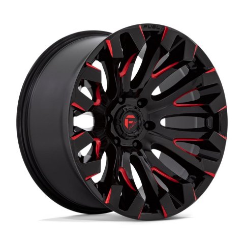 Fuel Off-Road Quake D829 Gloss Black Wheels with Red Milled Accents 18x9 18X9 8X170 G-BLK MILL-RD 1MM
