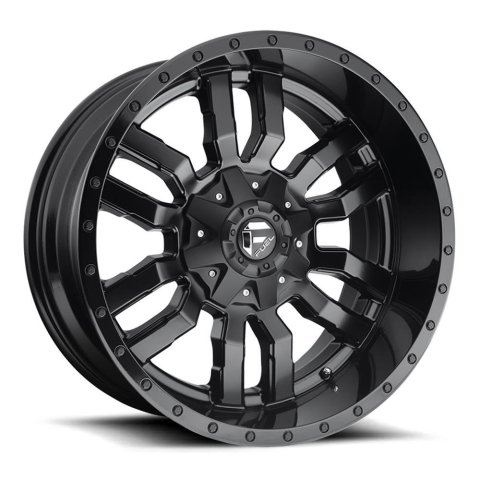 Fuel Off-Road Sledge D596 Series Matte Black Wheels with Gloss Lip 22x12 Wheel, Sledge, 22 x 12, Aluminum, Black, Lip, 6 x 135mm Bolt Pattern, -45mm Offset, 4.730 in. Backspace, Each