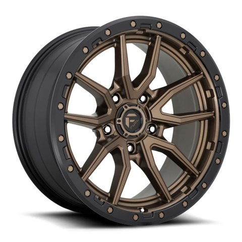 Fuel Off-Road Rebel D681 Matte Bronze Wheels with Black Ring 20x9 Wheels, D681, 20 x 9, Aluminum, Bronze, Ring, 6 x 135mm Bolt Pattern, +1mm Offset, 5.040 in. Backspace, Each