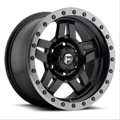 Fuel Off-Road Anza D557 Series Matte Black with Anthracite Ring Wheels 17x8.5 Wheel, D557, Aluminum, Black, 17 in. x 8.5 in., 5 x 5.00 in. Bolt Circle, 4.50 in. Backspace, Each