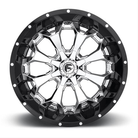Fuel Off-Road Assault D246 Series Chrome Wheels with Gloss Black Lip 22x12 Wheels, Assault, 6x1356x5.5 P 4.75 -44 106.3, P -Chrome