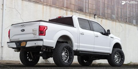 Fuel Off-Road Triton D211 Series Chrome Wheel with Gloss Black Faces 20x10 Wheels, Triton, 8x6.5 P 4.75 -13 125.2, P -Chrome