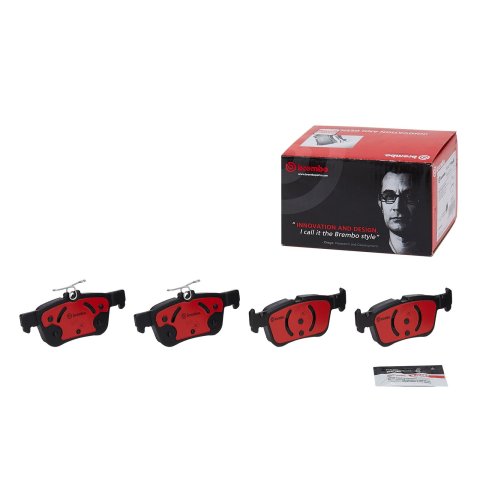 Brembo NAO Ceramic Brake Pads P24175N Pads, Brembo, Ceramic, Integrally Molded, Shims, Ford, Set