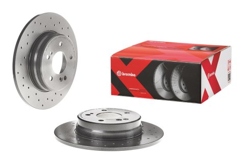 Brembo Xtra Drilled Performance Rotors 08.7211.2X Brake Rotor, Brembo, Solid, Cross-Drilled Surface, 11.42 in. Diameter, Iron, UV-Coated, Mercedes-Benz, Each