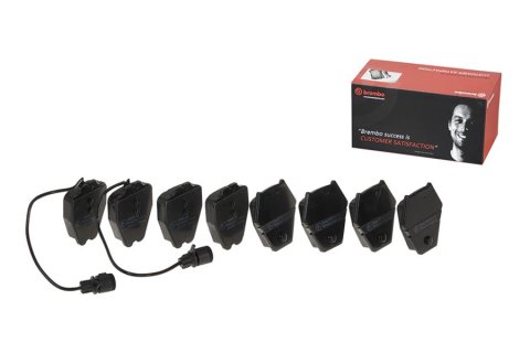 Brembo Low-Met Brake Pads P85054 Pads, Brembo, Semi-Metallic, Integrally Molded, Shims, Audi, Set