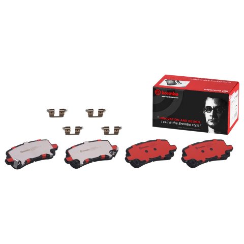 Brembo NAO Ceramic Brake Pads P28091N Pads, Brembo, Ceramic, Integrally Molded, Shims, with Hardware, For use on Acura®, Set