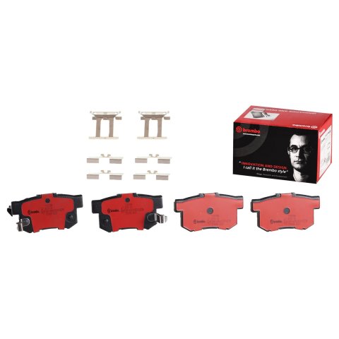 Brembo NAO Ceramic Brake Pads P28039N Pads, Brembo, Ceramic, Integrally Molded, Shims, with Hardware, For use on Acura®, Set