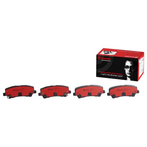 Brembo NAO Ceramic Brake Pads P24205N Pads, Brembo, Ceramic, Integrally Molded, Shims, Ford, Set