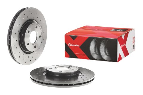 Brembo Premium UV Coated Brake Rotors 09.9468.1X Rotor, Brembo, Vented, Cross-Drilled Surface, 11.81 in. Diameter, Iron, UV-Coated, Volvo, Each