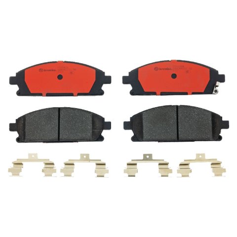 Brembo NAO Ceramic Brake Pads P56040N Pads, Brembo, Ceramic, Integrally Molded, Shims, with Hardware, For use on Acura®, Set