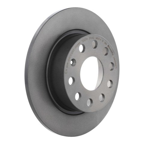 Brembo Premium UV Coated Brake Rotors 08.9502.11 Rotor, Brembo, Solid, Solid Surface, 9.96 in. Diameter, Iron, UV-Coated, Audi, Each