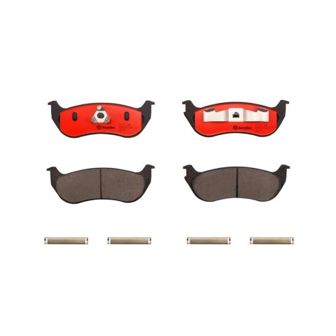 Brembo NAO Ceramic Brake Pads P37013N Pads, Brembo, Ceramic, Integrally Molded, Shims, with Hardware, Jeep, Set