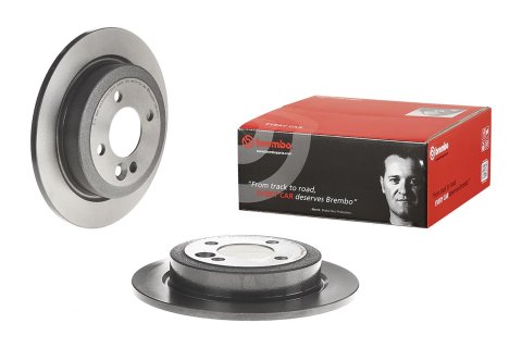Brembo Premium UV Coated Brake Rotors 08.9163.11 Rotor, Brembo, Solid, Solid Surface, 10.2 in. Diameter, Iron, UV-Coated, Mini Cooper, Each