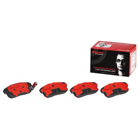 Brembo NAO Ceramic Brake Pads P49035N Pads, Brembo, Ceramic, Integrally Molded, Shims, Mazda, Set
