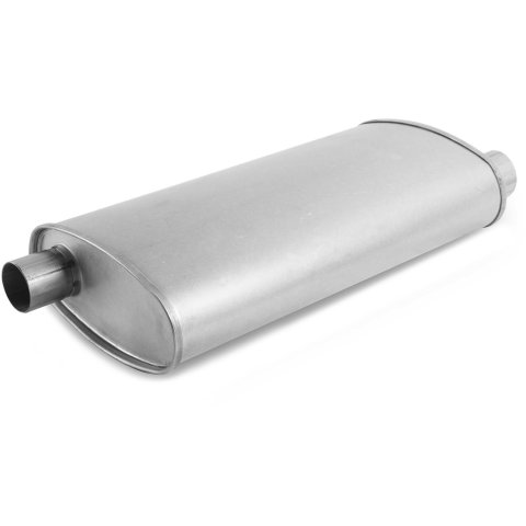 MagnaFlow Universal Steel 2 Inch Muffler 201-9992 Muffler, Universal, 2.00 in. Offset Inlet, 2.00 in. Center Outlet, Oval, Steel, Aluminized, Each