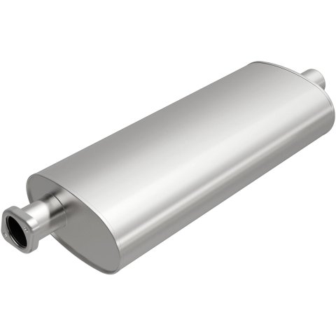 MagnaFlow Universal Steel 2.75 Inch Muffler 201-0466 Muffler, Universal, in. Offset Inlet, 2.50 in. Center Outlet, Oval, Steel, Aluminized, Each