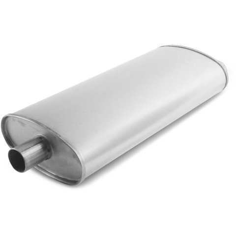 MagnaFlow Universal Steel 2.5 Inch Muffler 201-9998 Muffler, Universal, 2.50 in. Offset Inlet, 2.50 in. Center Outlet, Oval, Steel, Aluminized, Each