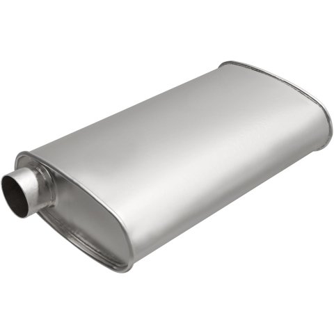 MagnaFlow Universal Steel 2 Inch Muffler 200-1779 Muffler, Universal, 2.00 in. Offset Inlet, 2.00 in. Center Outlet, Oval, Steel, Aluminized, Each