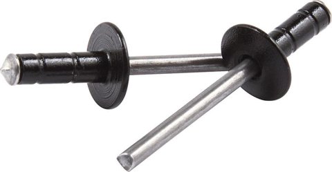 Allstar Performance Multi-Grip Rivets ALL18087 Rivets, Blind Rivets, Multi-Grip, 3/16 in. Rivet, 1/2 in. Head, Aluminum/Steel, Black, Set of 250