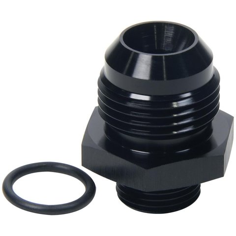 Allstar Performance AN Flare Adapter Fittings ALL49852 and Adapters, Fittings, Straight, Aluminum, Black, -12 Male AN, -8 Male Straight Cut O-ring, Each