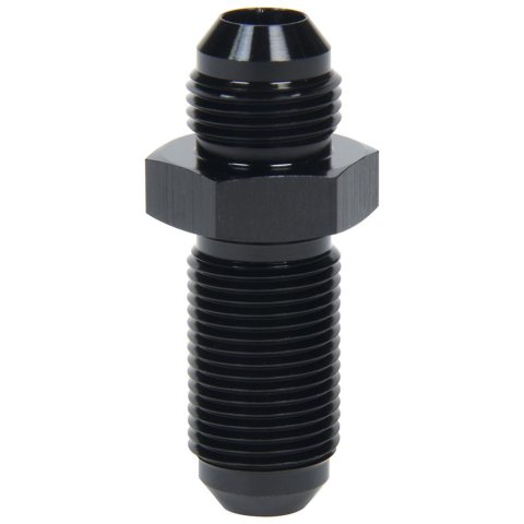 Allstar Performance Bulkhead Fittings ALL49612 Fitting, Bulkhead, Aluminum, Black Anodized, Straight, -6 AN, Male Threads, Each
