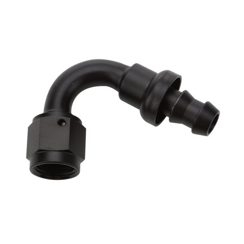 Allstar Performance Hose Ends ALL49465 End Pushlock Black Aluminum 120 Deg Elbow -12