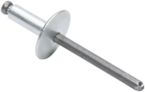 Allstar Performance Large Head Rivets ALL18143 Rivets, Blind Rivets, 3/16 in. Rivet, 5/8 in. Head, Aluminum/Steel, Silver, Set of 250