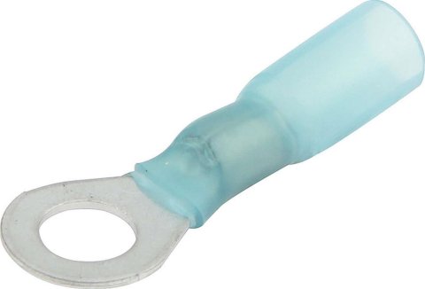 Allstar Performance Terminal Connectors ALL76074 Electrical Wiring Connectors, Tin Plated Copper, 1/4 in. Stud Ring with Shrink Sleeve, Male, 14-16 Gauge, Set of 10