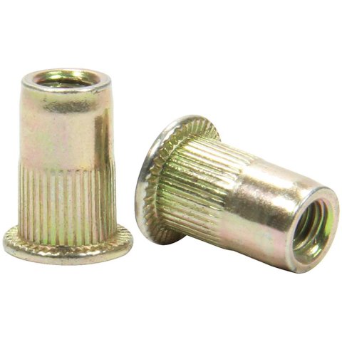 Allstar Performance Threaded Inserts ALL19462 Nutsert Inserts, 10-32 Thread Size, 5/16 in. Hole Size, Steel, Zinc Plated, Set of 10