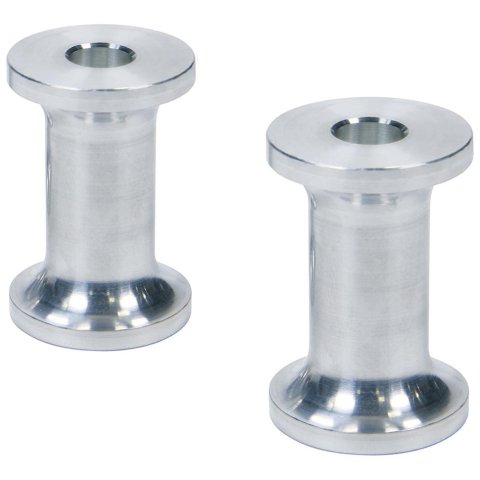 Allstar Performance Hourglass Spacers ALL18816 Spacers, Spacers, Aluminum, Natural, 5/16 in. I.D. X 1 in. O.D. X 1-1/2 in., Pair
