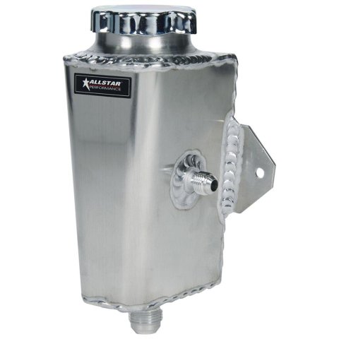 Allstar Performance Power Steering Reservoirs ALL36136 Reservoirs, Firewall Mount, Left Hand Inlet, Aluminum, Natural Finish, -10 AN Supply, -6 AN Return, 8.0 in. Tall, with Cap, Each