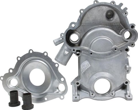 Allstar Performance Pontiac V8 Timing Covers ALL90019 Cover, One-Piece, Aluminum, Water Pump Backing Plate, Two Coolant Inserts, V8, Each
